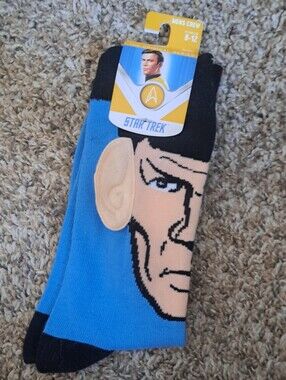 Star Trek Dr Spock Mens Socks Size 8-12 NWT